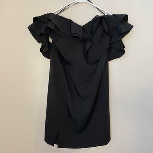 Black strapless dress